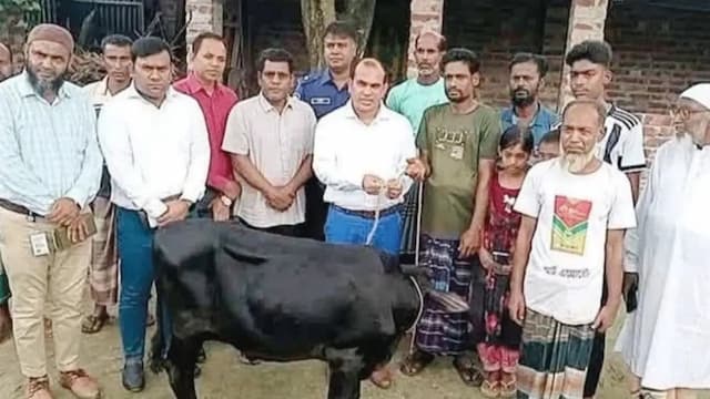 প্রতিমন্ত্রীর গাড়ির ধাক্কায় নিহত সেই নারীর পরিবারকে গাভি উপহার